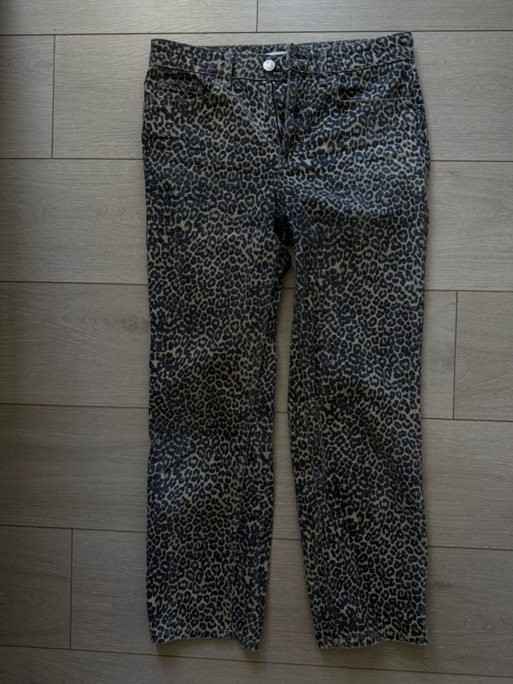 Mango Leopard Print Skinny Jeans - Black and Brown